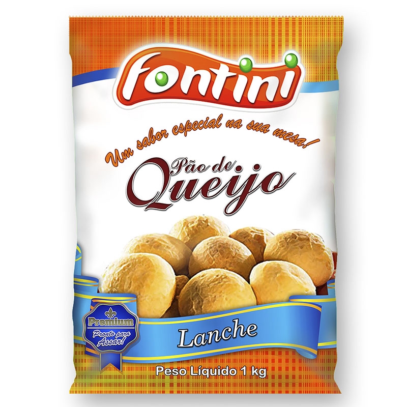 Pão de Queijo Lanche Fontini com 10 pacotes de 1 kg.