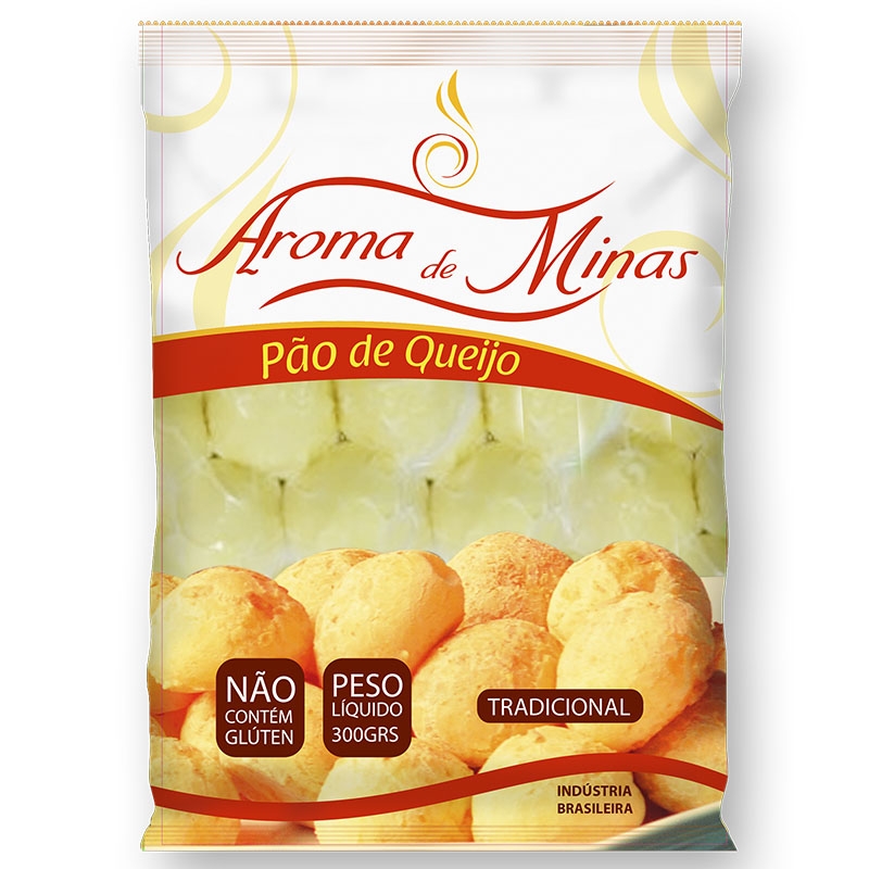 Pão de Queijo Tradicional Aroma de Minas - 30 pacotes de 300 grs.