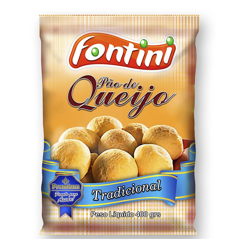 Pão de Queijo Tradicional Fontini com 25 pacotes de 400 grs.