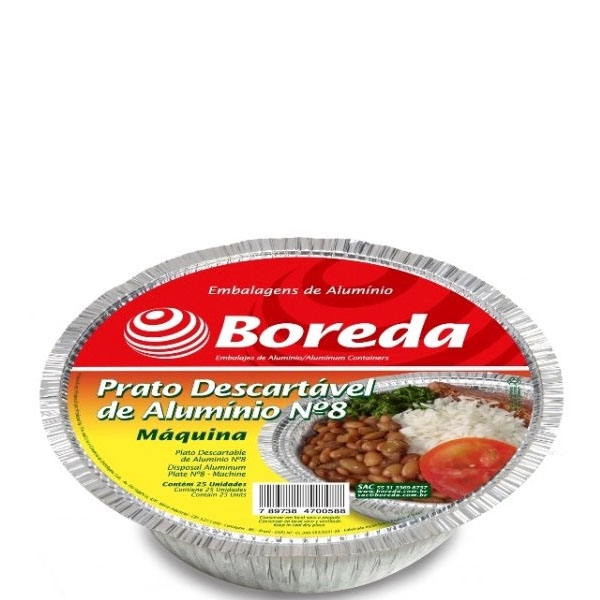 Marmitex Nº 8 Fechamento Máquina Boreda - Caixa 100 uni.