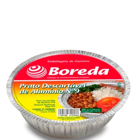 Marmitex Nº 9 Fechamento Manual Boreda - Caixa 100 uni.