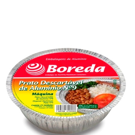 Marmitex Nº 9 Fechamento Máquina Boreda - Caixa 100 uni.