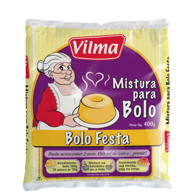 Mistura para Bolo Vilma Festa - Fardo 12 uni. de 400grs