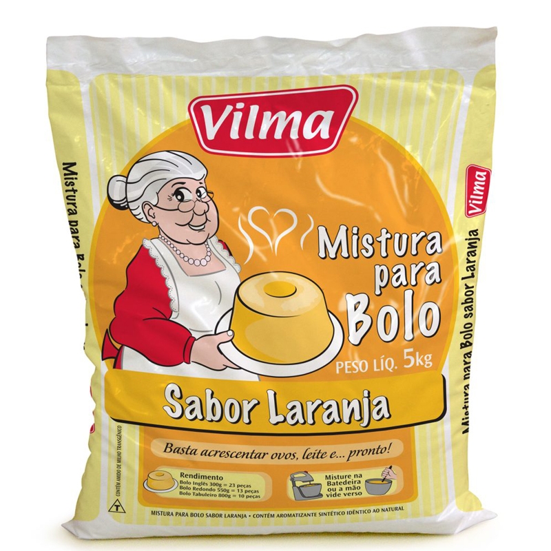 Mistura para Bolo Vilma Sabor Laranja 5Kg