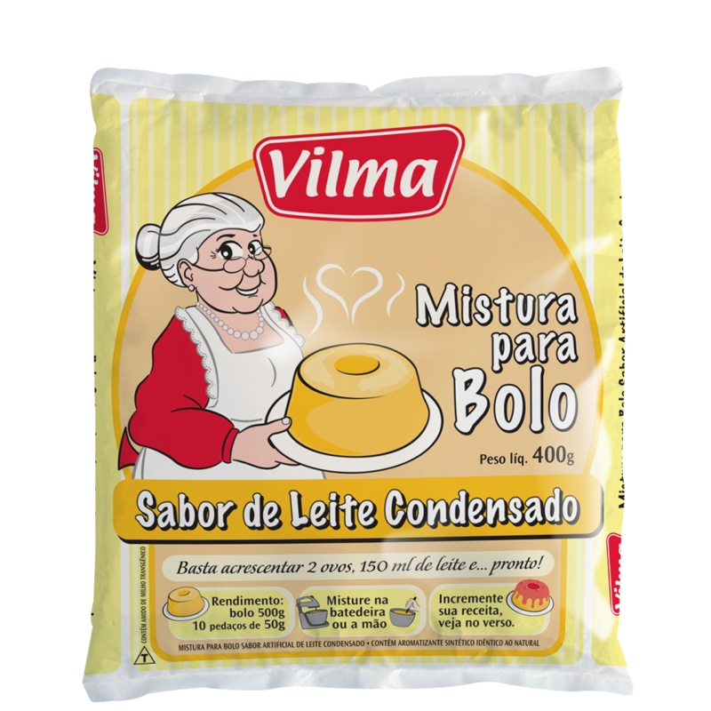 Mistura para Bolo Vilma Sabor Leite Condensado - Fardo 12 uni. de 400grs