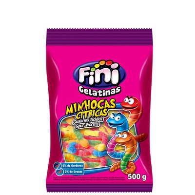 Bala Minhoca Cítrica Fini 500grs